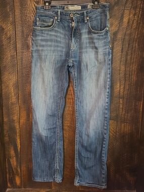 BKE Tyler Jeans Mens 31R (Fits 31x30) Blue Straight Leg